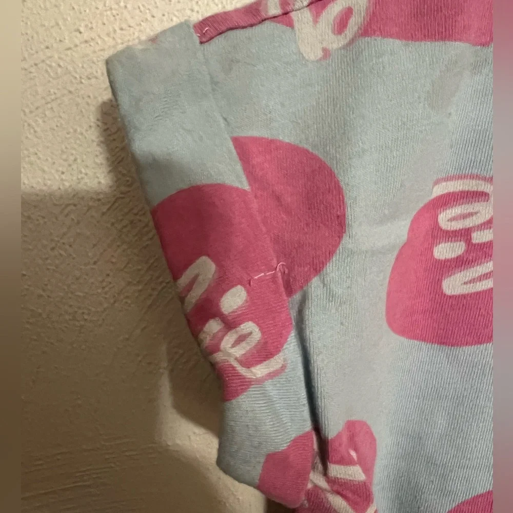 BARBIE Classic Logo Short Sleeve Casual Play Dress Blue Pink‎ White Girl's Sz XS